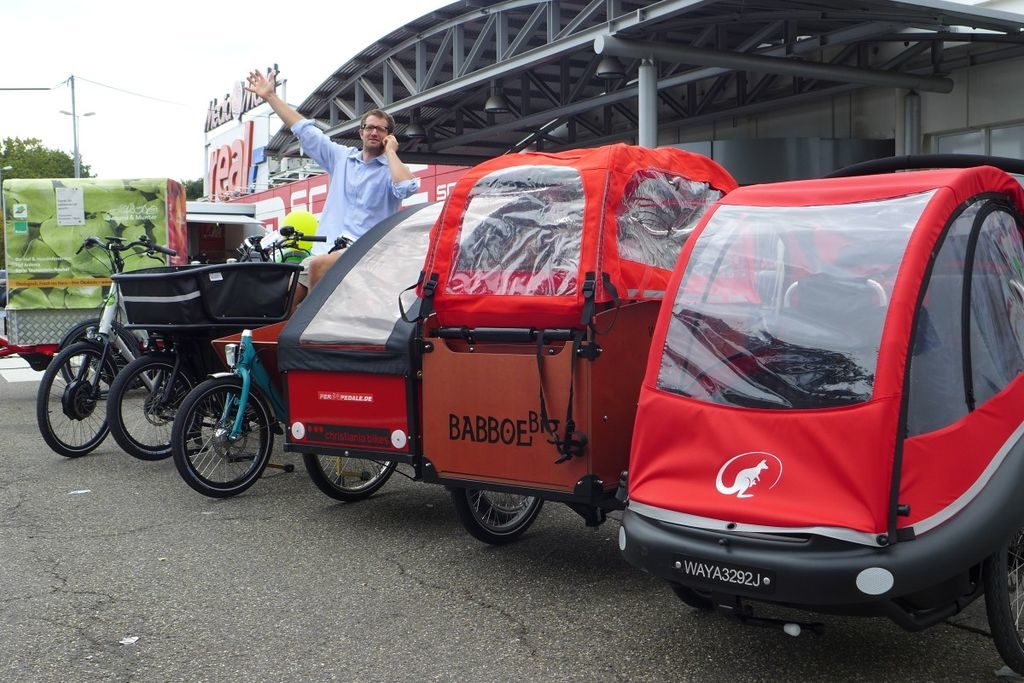 Cargobike Roadshow 2016 in Mainz am Gutenberg Center. Foto: cargobike.jetzt