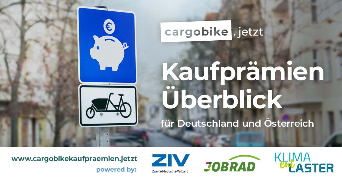 Banner des Lastenrad Kaufprämien Überblick