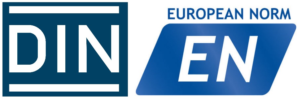 Logos von DIN und EN sicherheit schwerlasträder